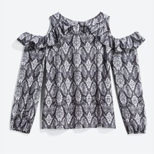 Nereza Ruffle Trim Cold Shoulder Blouse by wisp